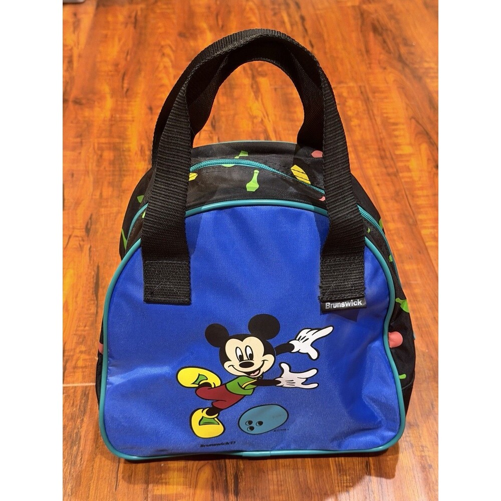 Vintage Brunswick Disney Mickey Mouse Blue & Black Bowling Ball Bag